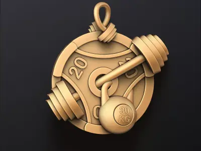 Gym Barbell Pendant 3D print model