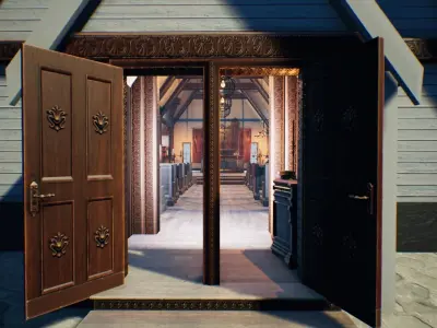 Church 4 Unreal Engine updated Low-poly 3D model