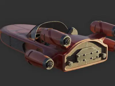 Modified Landspeeder Low-poly 3D model