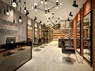  barbershop Low-poly 3D model