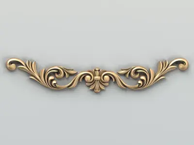 Carved decor horizontal 026 3D model
