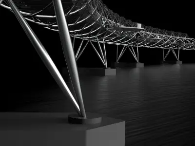parametric helix bridge singapore 3D print model
