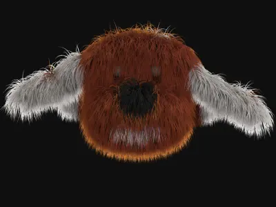 Fluffy dog - toy 3D model  3D model