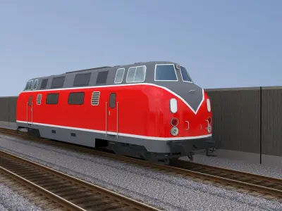 Diesel Locomotive 1 Low-poly 3D model