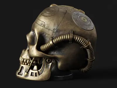Steampunk Skull 3D model