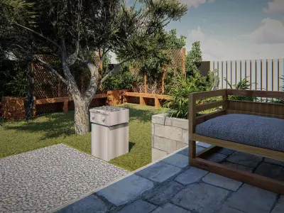 Backyard design and render in lumion 3D model