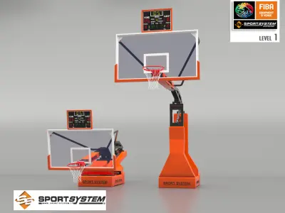 Portable basketball stand 3D model
