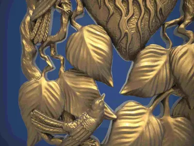 Carved clock for 3D printing and CNC 3D print model 9