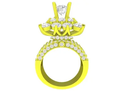 7052 luxury hongkong diamond women ring  3D print model