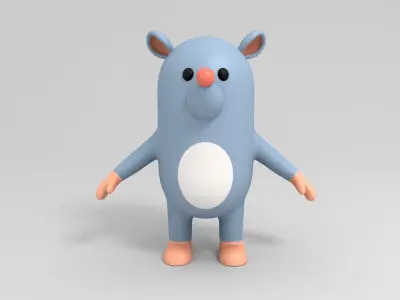 Rigged Rat Character 3D model