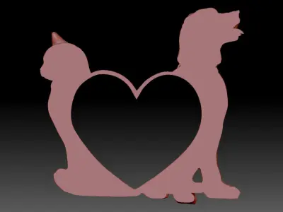 Dog and cat  3D print model