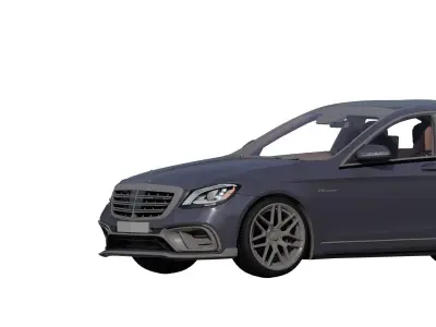 Mercedes S65 AMG with interior 3D model