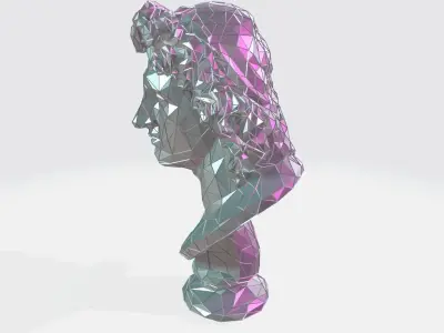 Alexander the Great bust WIREFRAME VORONOI WIREMESH MESH 3D print model