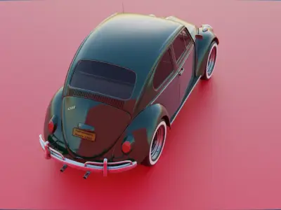 Volkswagen Beetle 1965 High Poly Classic Car 3D Model Low-poly 3D model