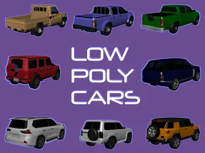 SUV Cars pack Low-poly 3D model