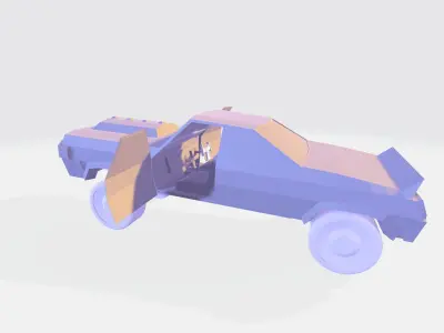 hydraulic lowrider cars Low-poly 3D model