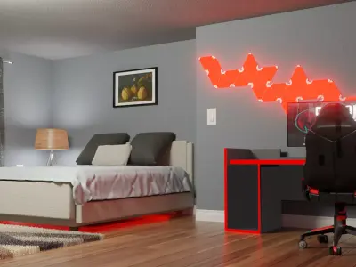 Gaming Room Realistic Render 3D model