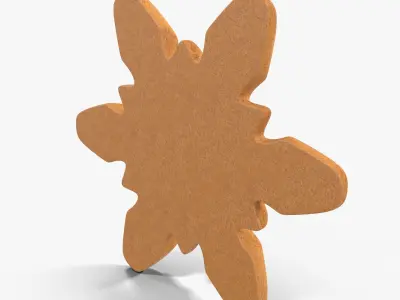 Gingerbread Cookie Snow Low-poly 3D model