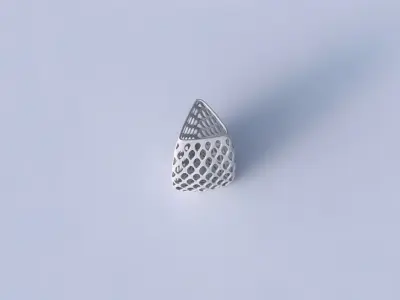 Vase triangle with bubble grid lattice 3D print model