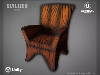 Stylized Chair Free low-poly 3D model