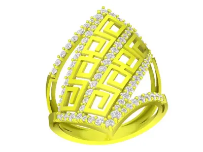 A5029 Luxury Fashion Diamond Women Ring 3D Print 3D print model