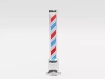 Barber shop pole Free 3D model