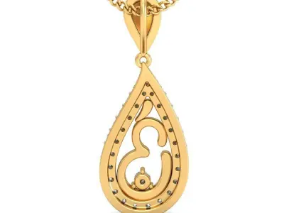 Solitaire Women Pendant 3dm STL OBJ FBX Renders Details 3D print model 81
