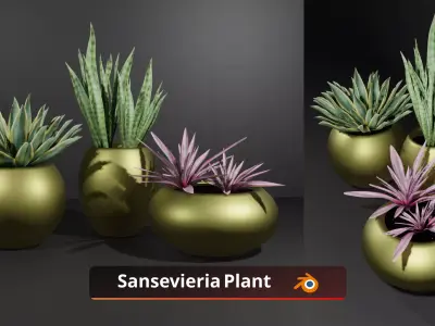 Indoor Plants Collection of 22 Potted Plant Models Low-poly 3D model