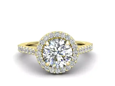 Luxury Engagement Diamond ring round  3D print model