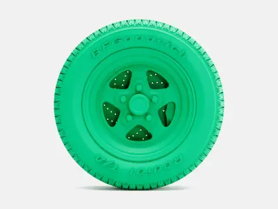 15x5 Weld Pro Star Wheel BFGoodrich Radial TA Tire 3D print model