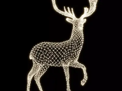 New Year Deer made of garlands 3D model