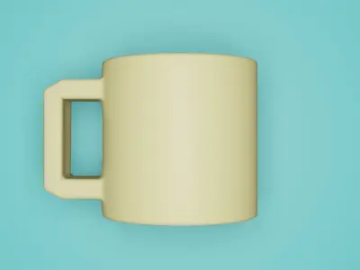 Cup tea and coffee Low-poly 3D model