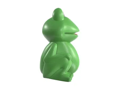 Green frog toy 3D model