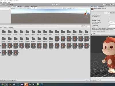 Character010 Animated Monkey 3D  Low-poly 3D model