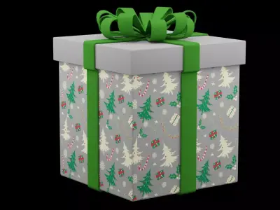 Christmas Gift Box Low-poly 3D model purchase