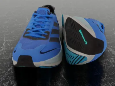 ADIDAS ADIZERO BOSTON 11 3D SHOES - BLUE Low-poly 3D model