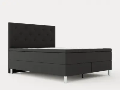 Diplomat Complete Bed Package 160x200 Dark Gray Low-poly 3D model