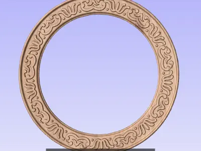 Round frames with ornament for pictures photo mirror cnc 3D Model Collection