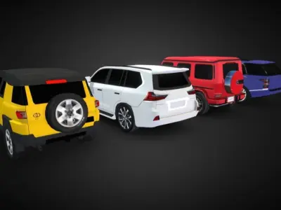 SUV Cars Pack Collection - Low Poly Low-poly 3D model