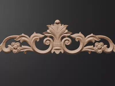 Flower Decor for wood carving 3D print model