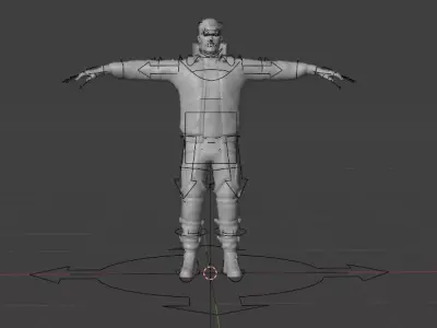 Sci-Fi Rigged male character Low-poly 3D model