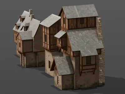 House Pack 3D Model Low-poly 3D model