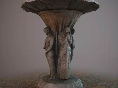 BirdBath Statue 3D model