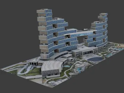 The Royal Atlantis Residences Dubai 3D low-poly model Low-poly 3D model