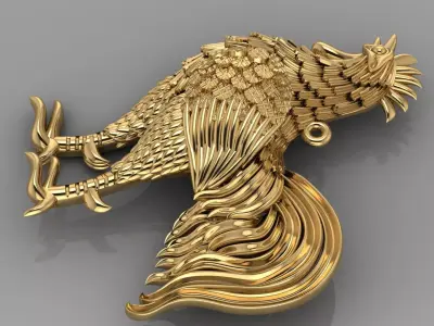 Roster Chicken Pendant 3D print model