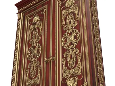 Carved Door Classic 01501 Wood Low-poly 3D model