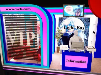 Complete 3D model of medical supplies exhibition booth 3D model