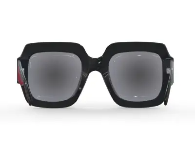 Glasses Square Frame Low Poly PBR Realistic Low-poly 3D model