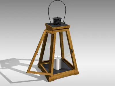 Wood Lantern 03 Low-poly 3D model