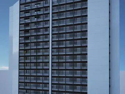 Residential Building 3D model high detailed  3D model